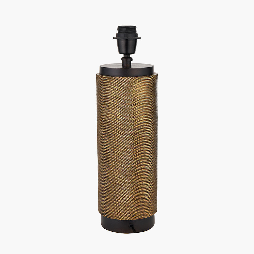 Aurelio Brass & Black Metal Textured Table Lamp - Base Only